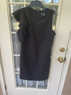 Julia Jordan Sz 12 Black Ruffle Sleeve Cocktail Sheath Dress Elegant 🖤